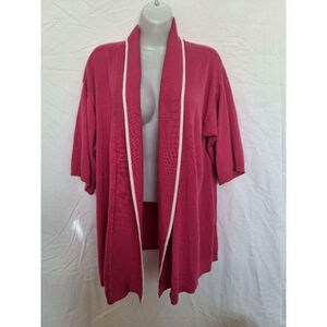 Hampshire Studio , 1X, Pink soft open cardigan sweater